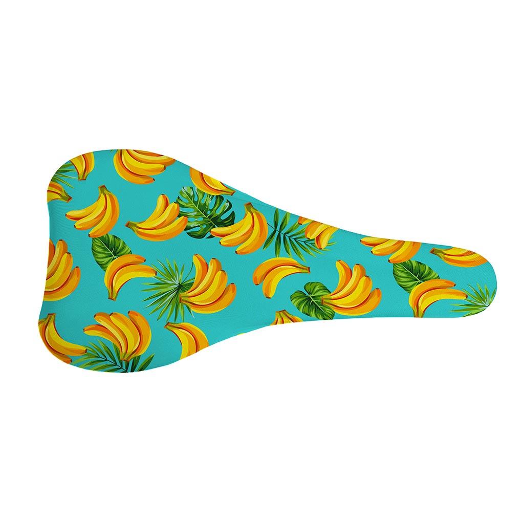 Tropical Banana Leaf Pattern Print Bicycle Seat Cover