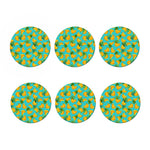 Tropical Banana Leaf Pattern Print Coaster Set