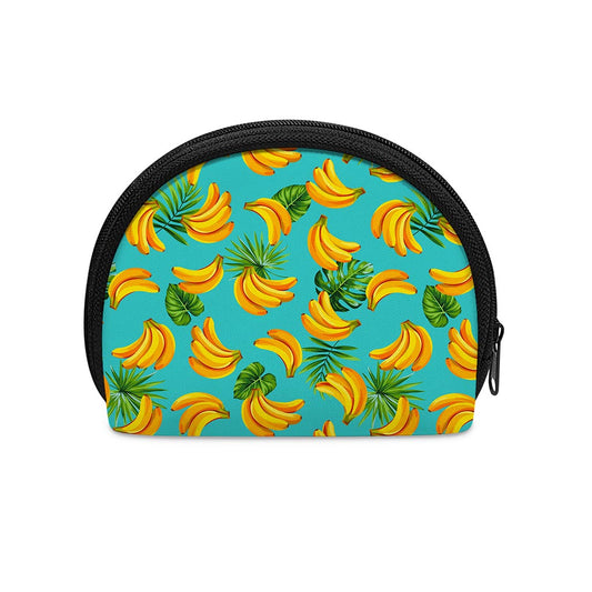 Tropical Banana Leaf Pattern Print Coin Purse
