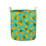 Tropical Banana Leaf Pattern Print Collapsible Laundry Basket