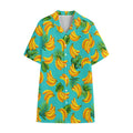 Tropical Banana Leaf Pattern Print Cotton Hawaiian Shirt