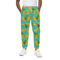 Tropical Banana Leaf Pattern Print Cotton Sweatpants