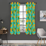 Tropical Banana Leaf Pattern Print Curtain