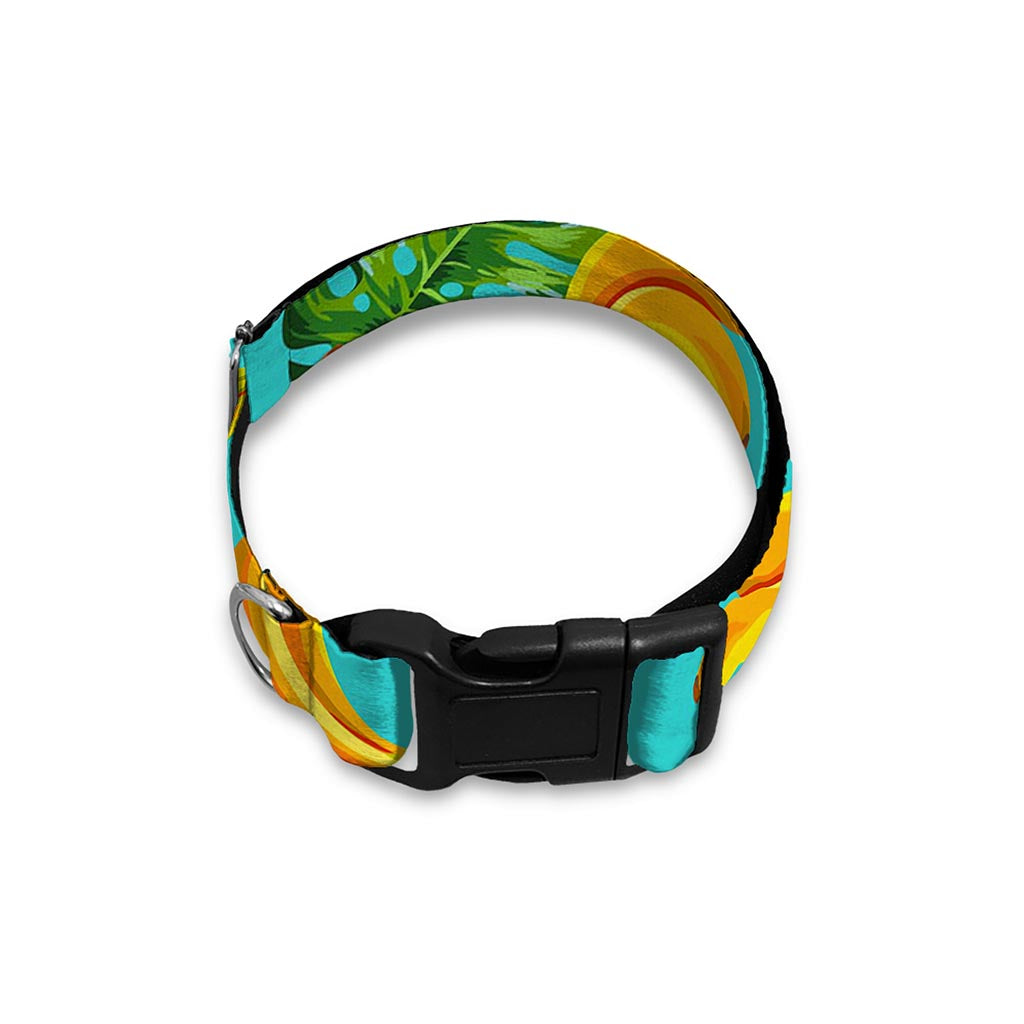 Tropical Banana Leaf Pattern Print Dog Collar