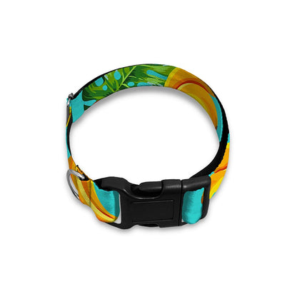Tropical Banana Leaf Pattern Print Dog Collar