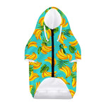 Tropical Banana Leaf Pattern Print Dog Zip Up Hoodie