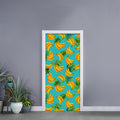 Tropical Banana Leaf Pattern Print Door Sticker