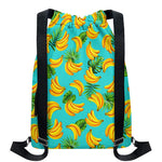 Tropical Banana Leaf Pattern Print Drawstring Backpack