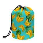 Tropical Banana Leaf Pattern Print Drawstring Makeup Bag