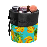 Tropical Banana Leaf Pattern Print Drawstring Makeup Bag