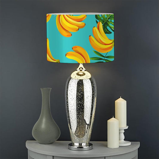 Tropical Banana Leaf Pattern Print Drum Lamp Shade