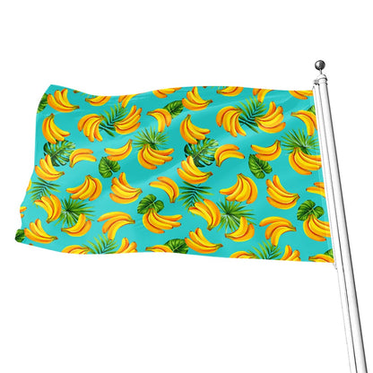 Tropical Banana Leaf Pattern Print Flag