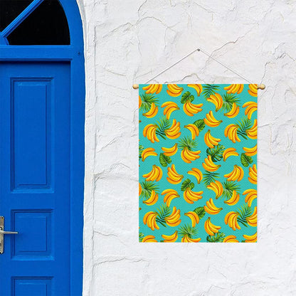 Tropical Banana Leaf Pattern Print Garden Flag