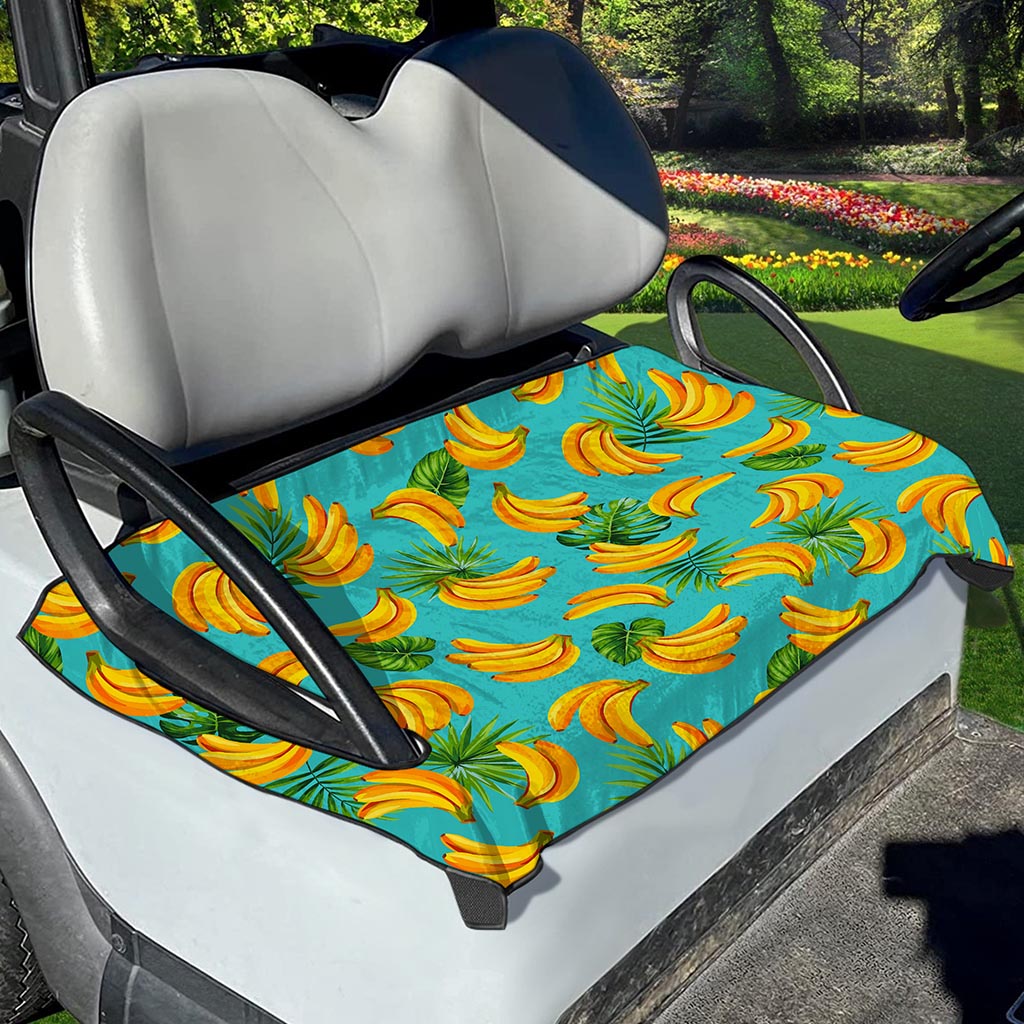 Tropical Banana Leaf Pattern Print Golf Cart Seat Cover