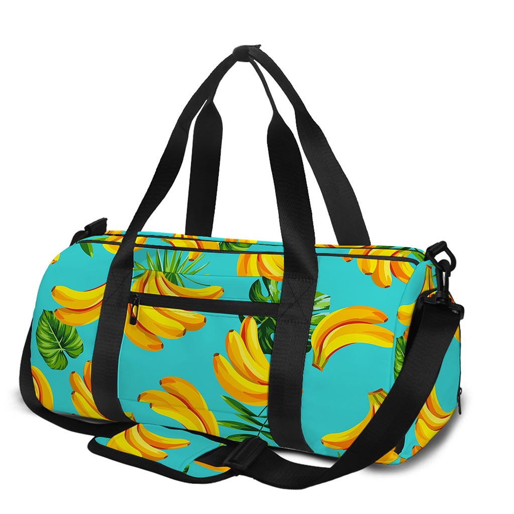 Tropical Banana Leaf Pattern Print Gym Bag