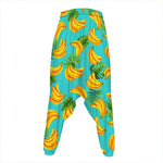 Tropical Banana Leaf Pattern Print Hammer Pants