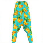 Tropical Banana Leaf Pattern Print Hammer Pants