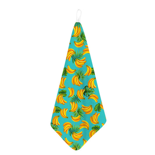 Tropical Banana Leaf Pattern Print Hand Towel