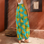 Tropical Banana Leaf Pattern Print Harem Pants