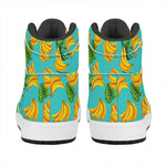 Tropical Banana Leaf Pattern Print High Top Leather Sneakers