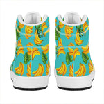 Tropical Banana Leaf Pattern Print High Top Leather Sneakers