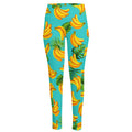 Tropical Banana Leaf Pattern Print High-Waisted Pocket Leggings