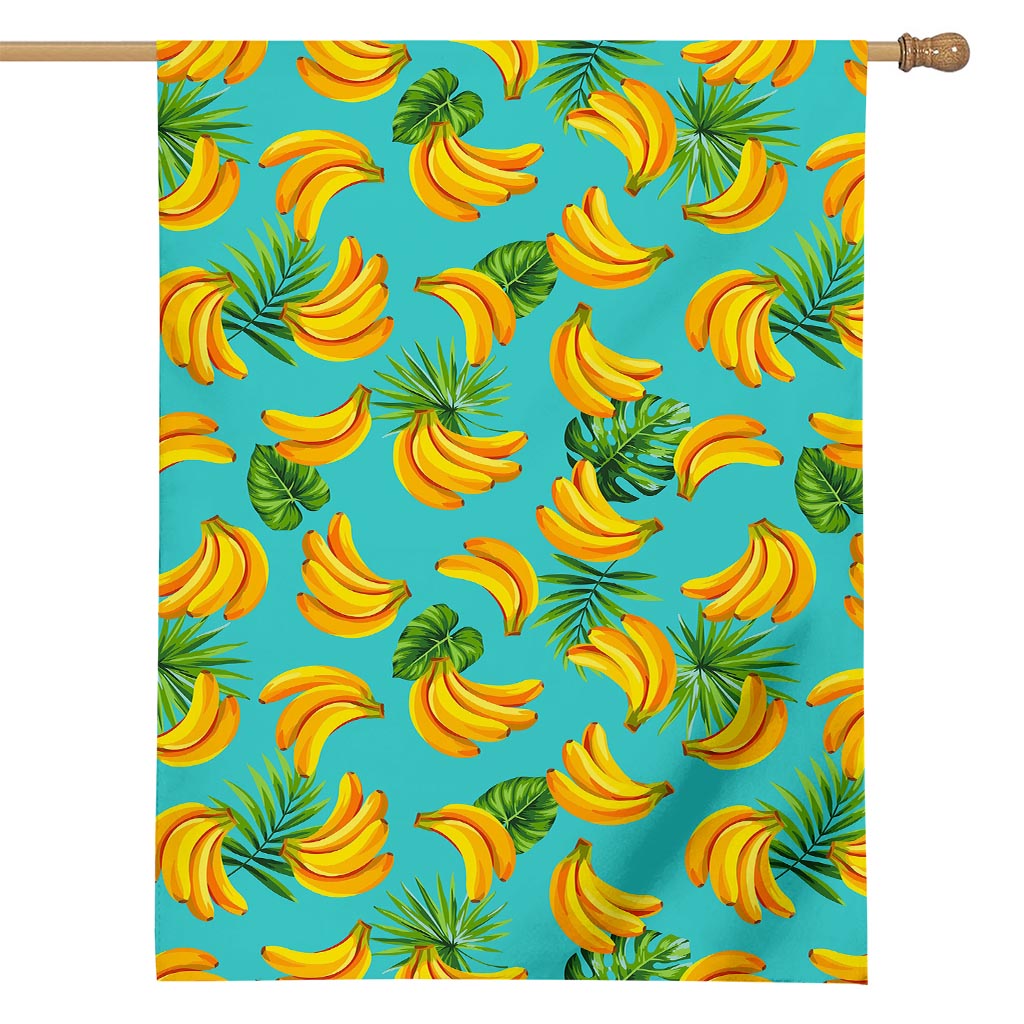 Tropical Banana Leaf Pattern Print House Flag
