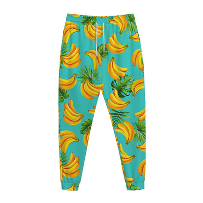Tropical Banana Leaf Pattern Print Jogger Pants