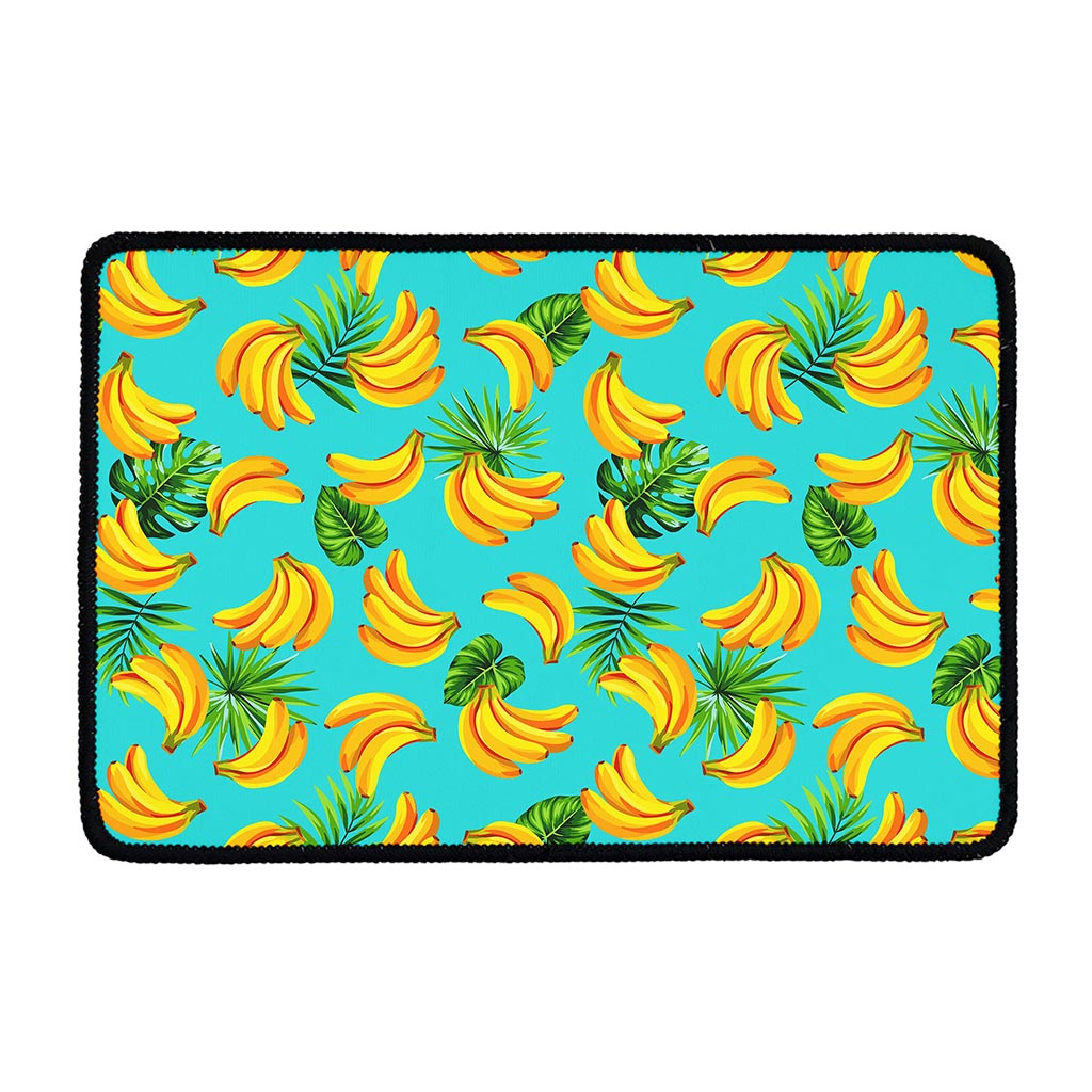 Tropical Banana Leaf Pattern Print Kitchen Mat