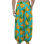 Tropical Banana Leaf Pattern Print Lantern Pants
