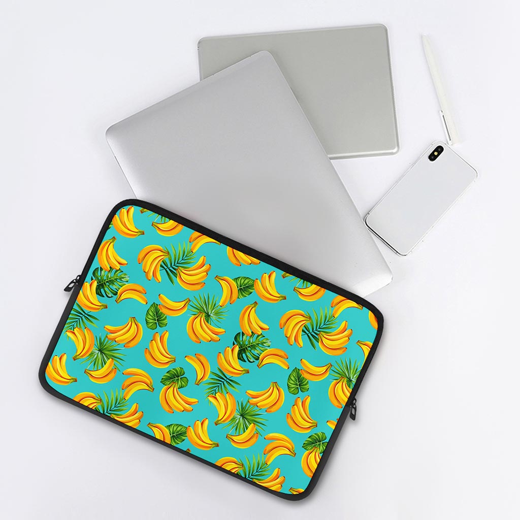 Tropical Banana Leaf Pattern Print Laptop Sleeve