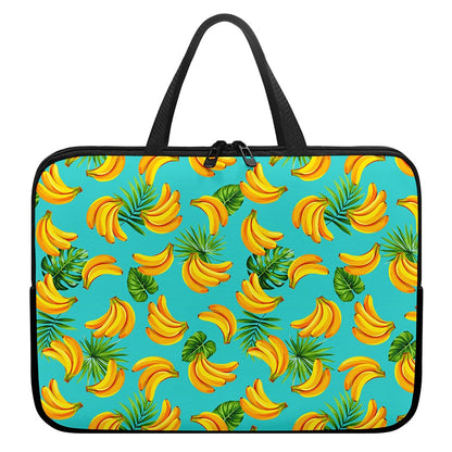 Tropical Banana Leaf Pattern Print Laptop Sleeve With Handle