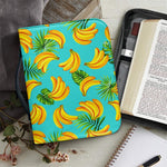 Tropical Banana Leaf Pattern Print Leather Bible Cover