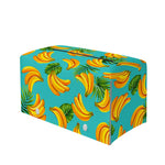 Tropical Banana Leaf Pattern Print Leather Tissue Box Cover