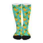 Tropical Banana Leaf Pattern Print Long Socks