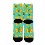 Tropical Banana Leaf Pattern Print Long Socks