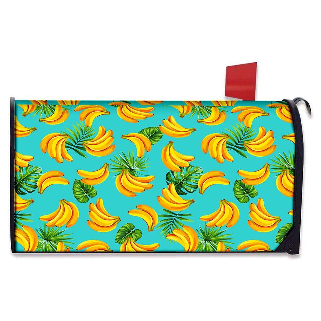 Tropical Banana Leaf Pattern Print Mailbox Cover