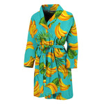 Tropical Banana Leaf Pattern Print Men's Bathrobe