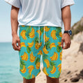 Tropical Banana Leaf Pattern Print Men's Cargo Shorts