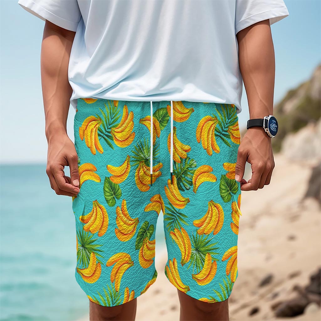 Tropical Banana Leaf Pattern Print Men's Cargo Shorts