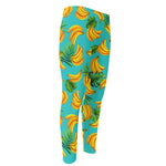 Tropical Banana Leaf Pattern Print Men's Compression Pants