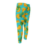 Tropical Banana Leaf Pattern Print Men's Compression Pants