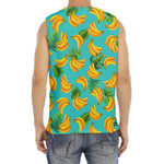 Tropical Banana Leaf Pattern Print Men's Fitness Tank Top