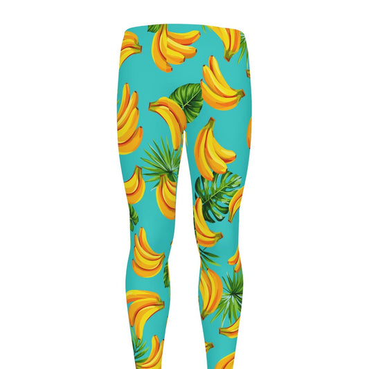 Tropical Banana Leaf Pattern Print Men's leggings