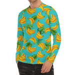 Tropical Banana Leaf Pattern Print Men's Long Sleeve Rash Guard