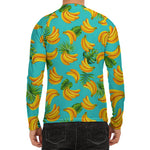 Tropical Banana Leaf Pattern Print Men's Long Sleeve Rash Guard