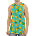 Tropical Banana Leaf Pattern Print Men's Muscle Tank Top