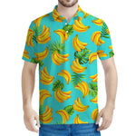 Tropical Banana Leaf Pattern Print Men's Polo Shirt