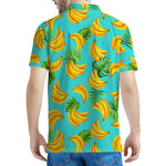 Tropical Banana Leaf Pattern Print Men's Polo Shirt