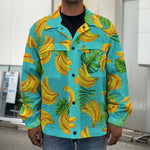 Tropical Banana Leaf Pattern Print Men's Shirt Jacket